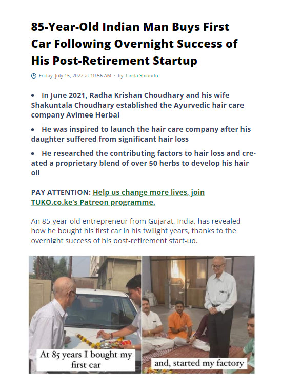 85 Year Old Indian Man Buys First Car
