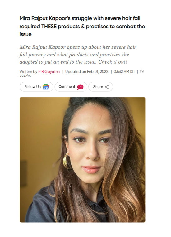 Mira Rajput kapoor's struggle with severe hair fall required avimee herbal product