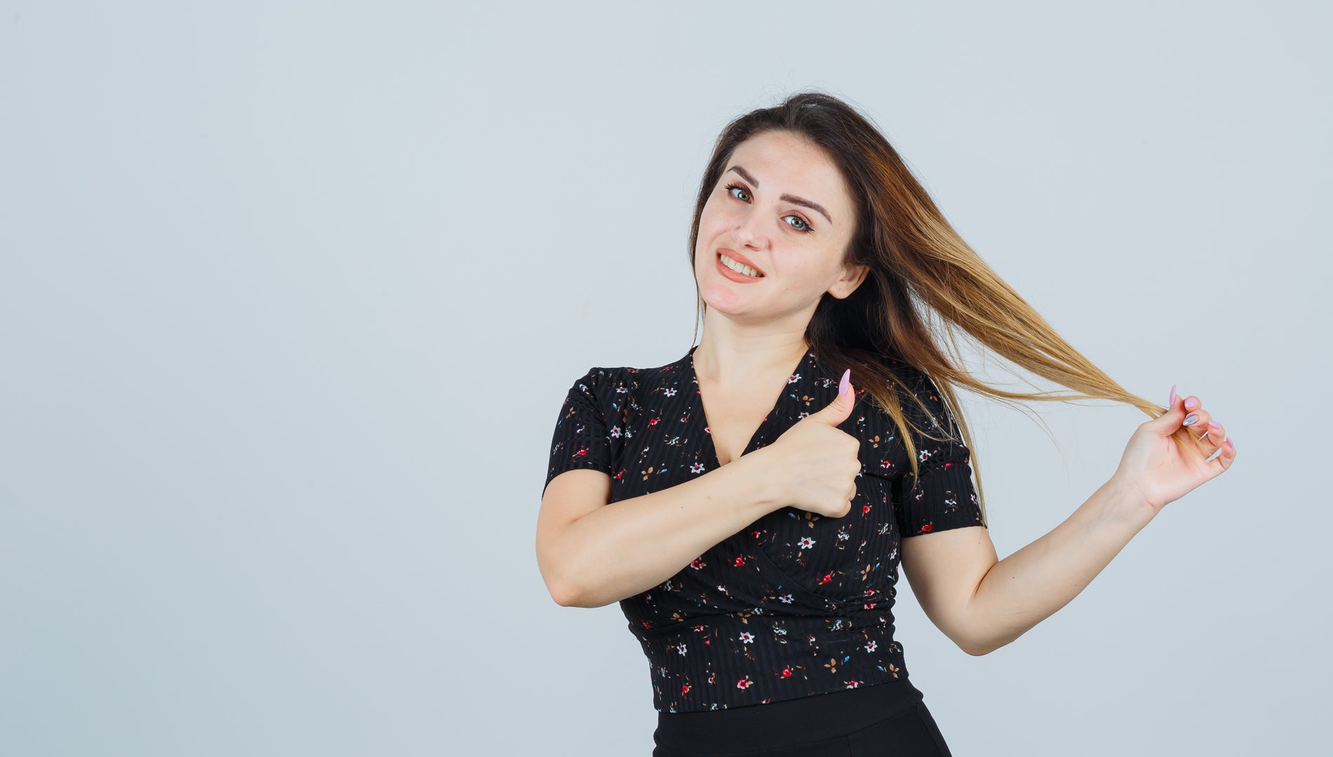 Woman showing Gain Hair Volume Naturally