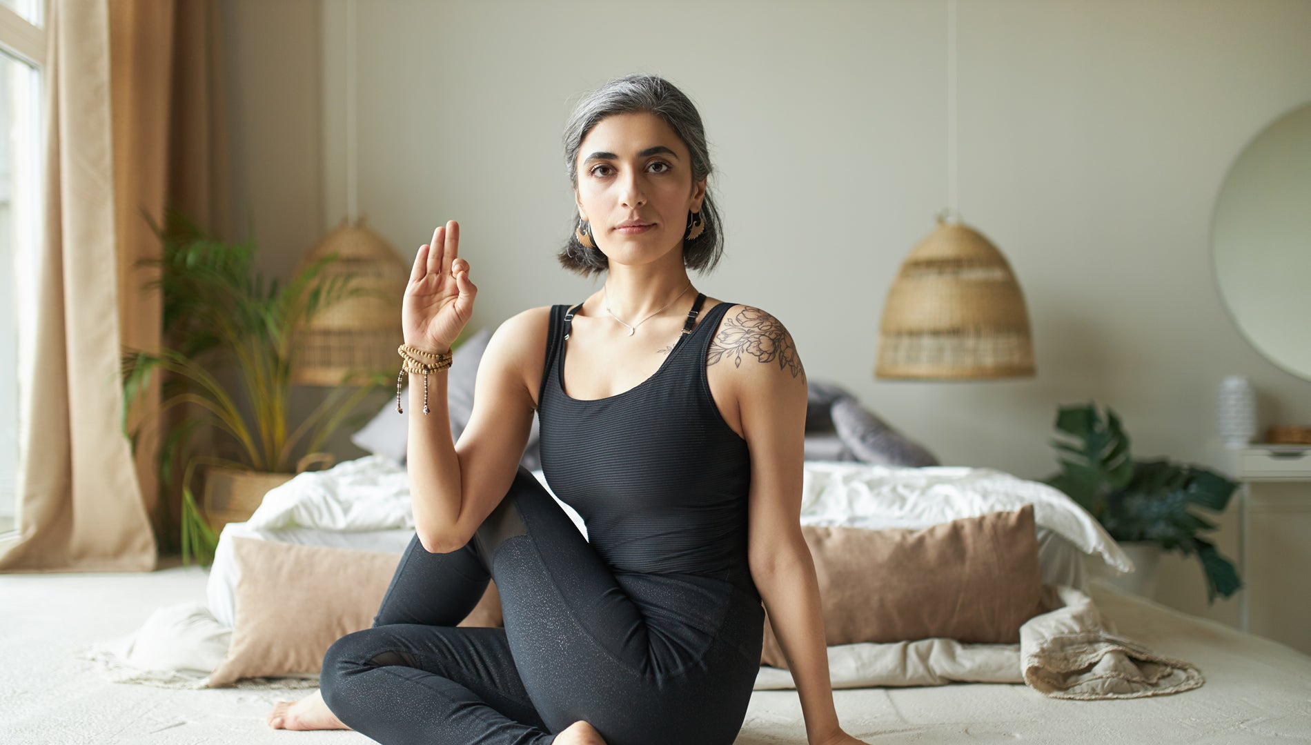 Young Women Half Lord of The Fish Pose