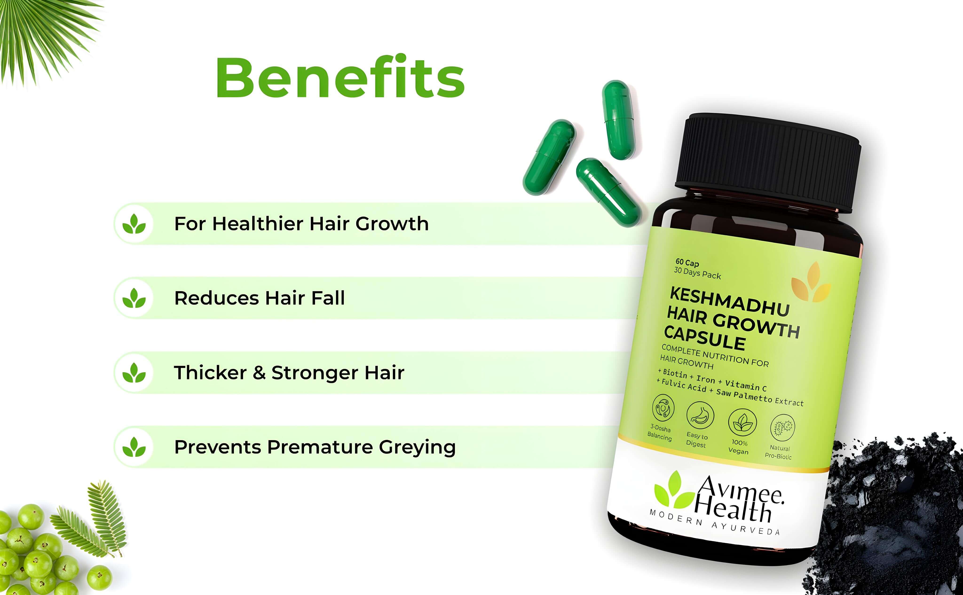 Keshmadhu Hair Growth Capsule with Biotin