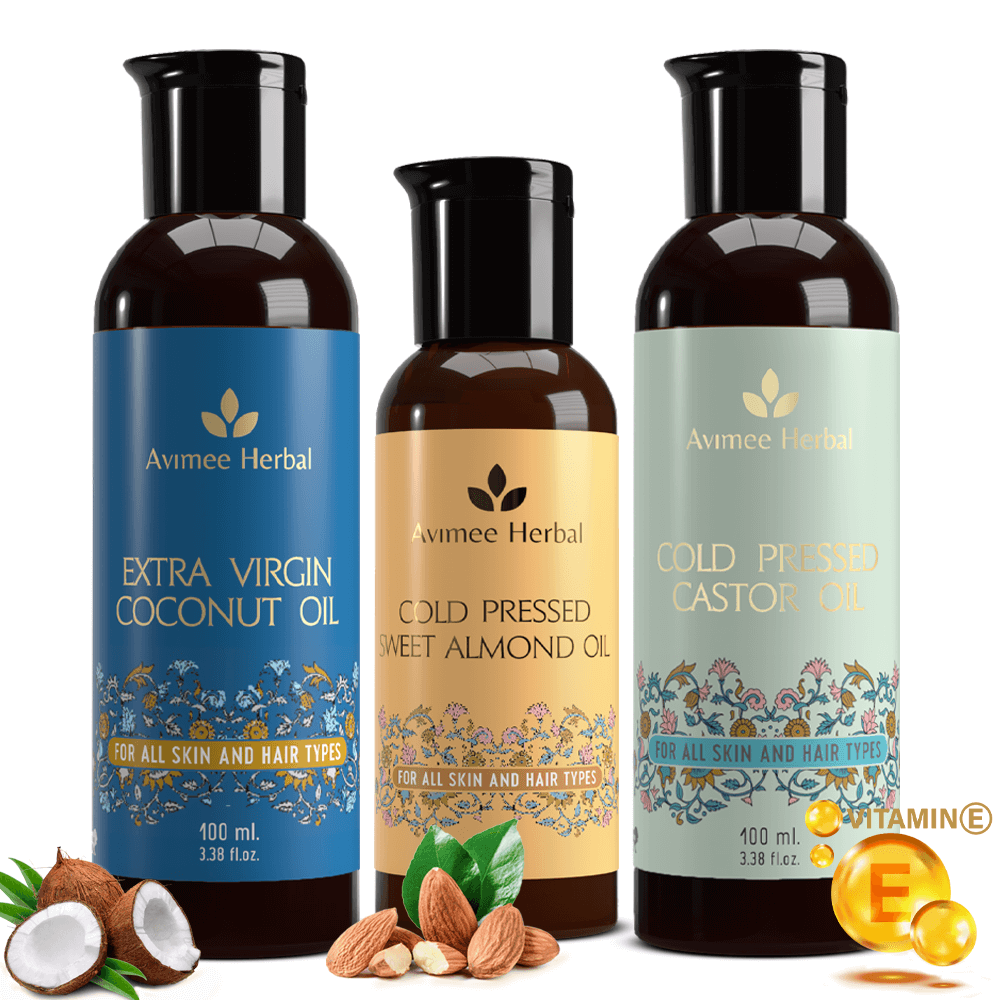 Coconut Oil + Almond Oil + Castor Oil Super Saver Combo