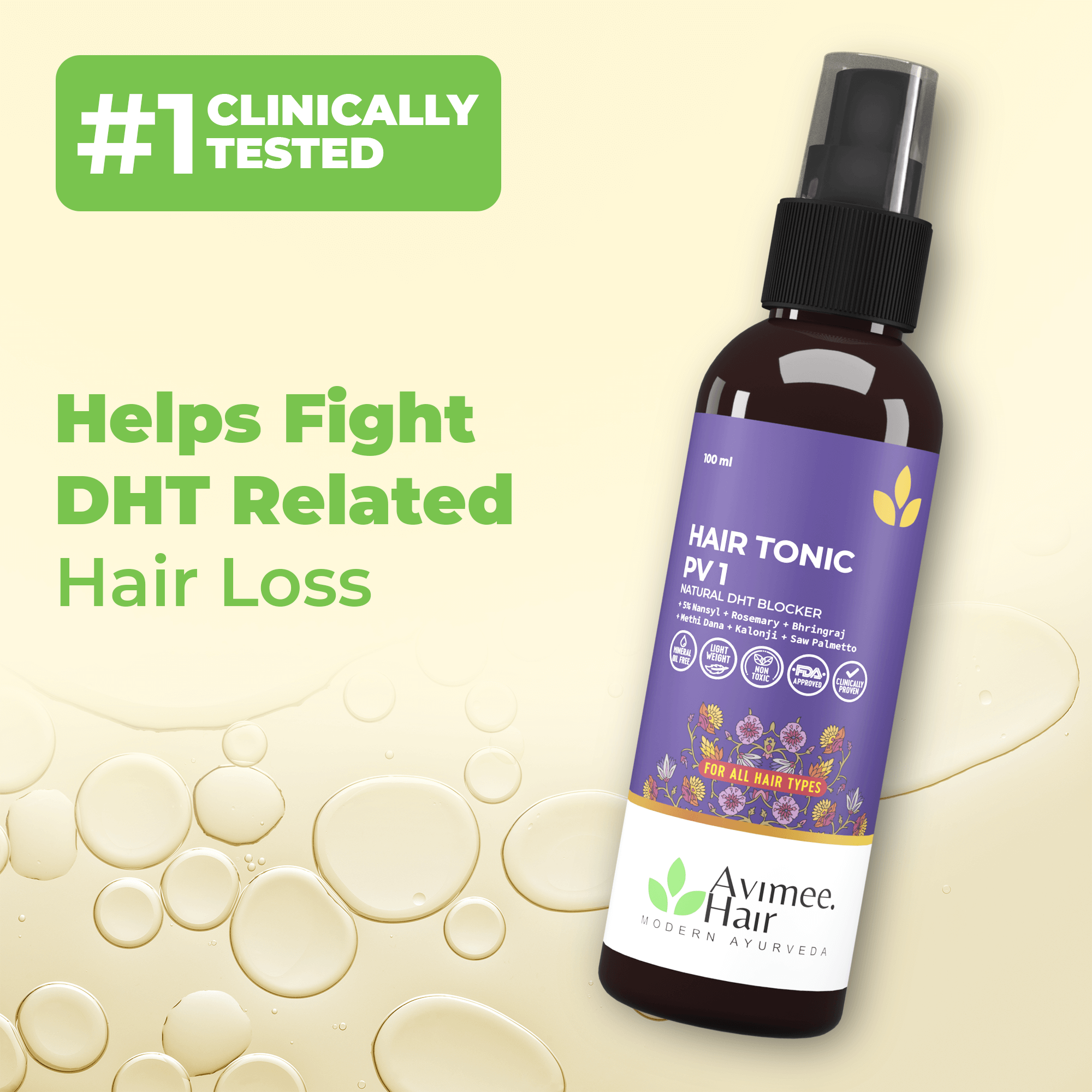 Hair Tonic PV 1 Scalp Spray A Natural DHT Blocker