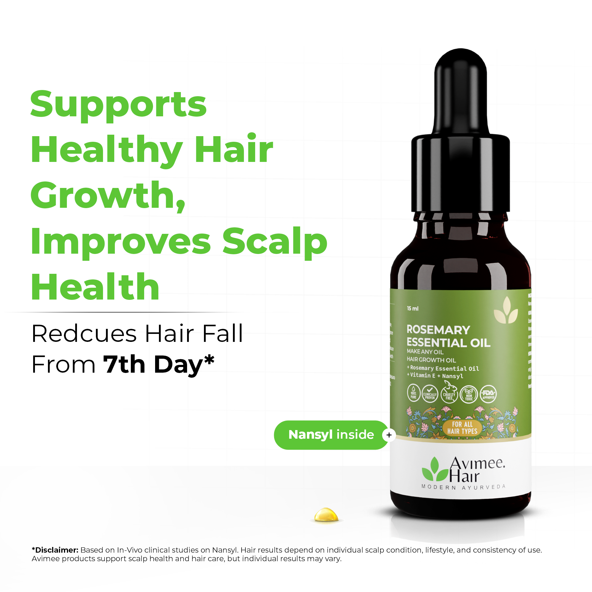 Rosemary Essential Hair Oil with Vitamin E & Nansyl