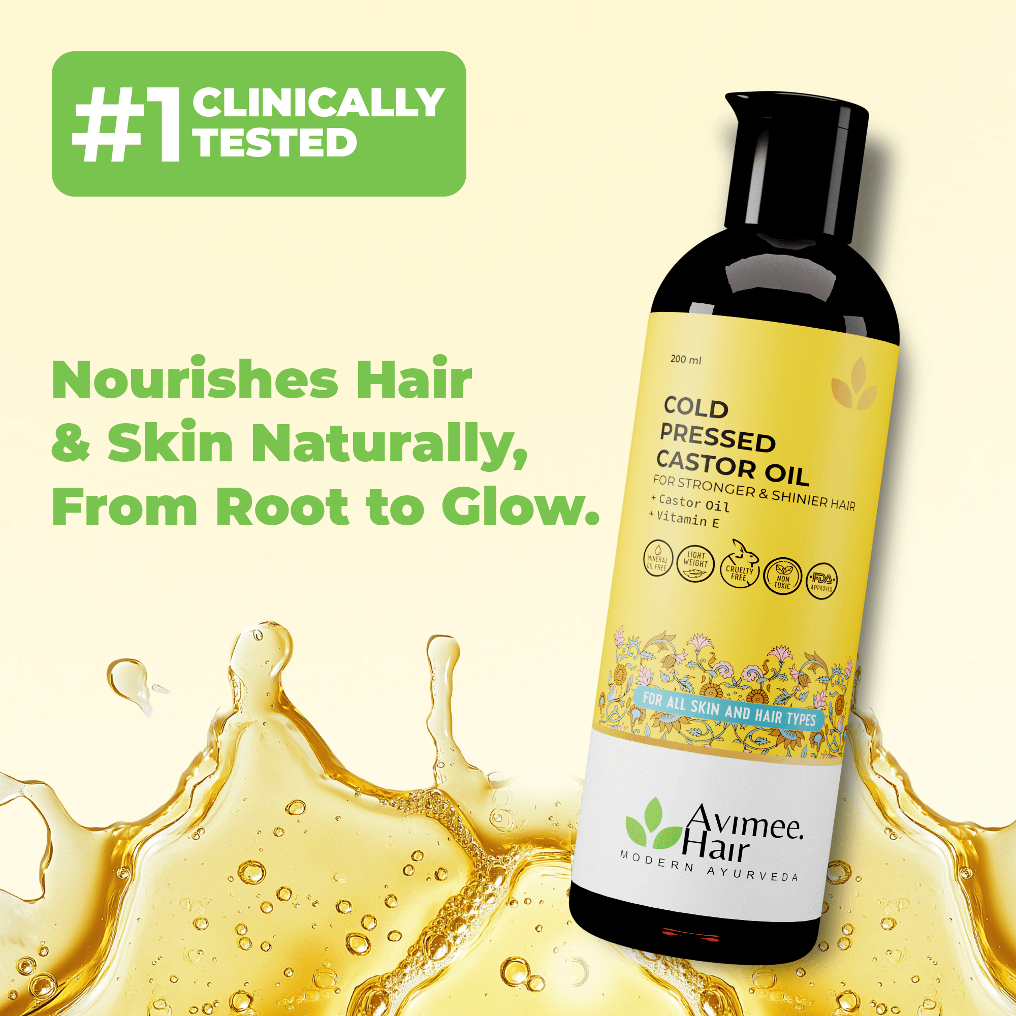 Cold Pressed Castor Oil for Hair Growth