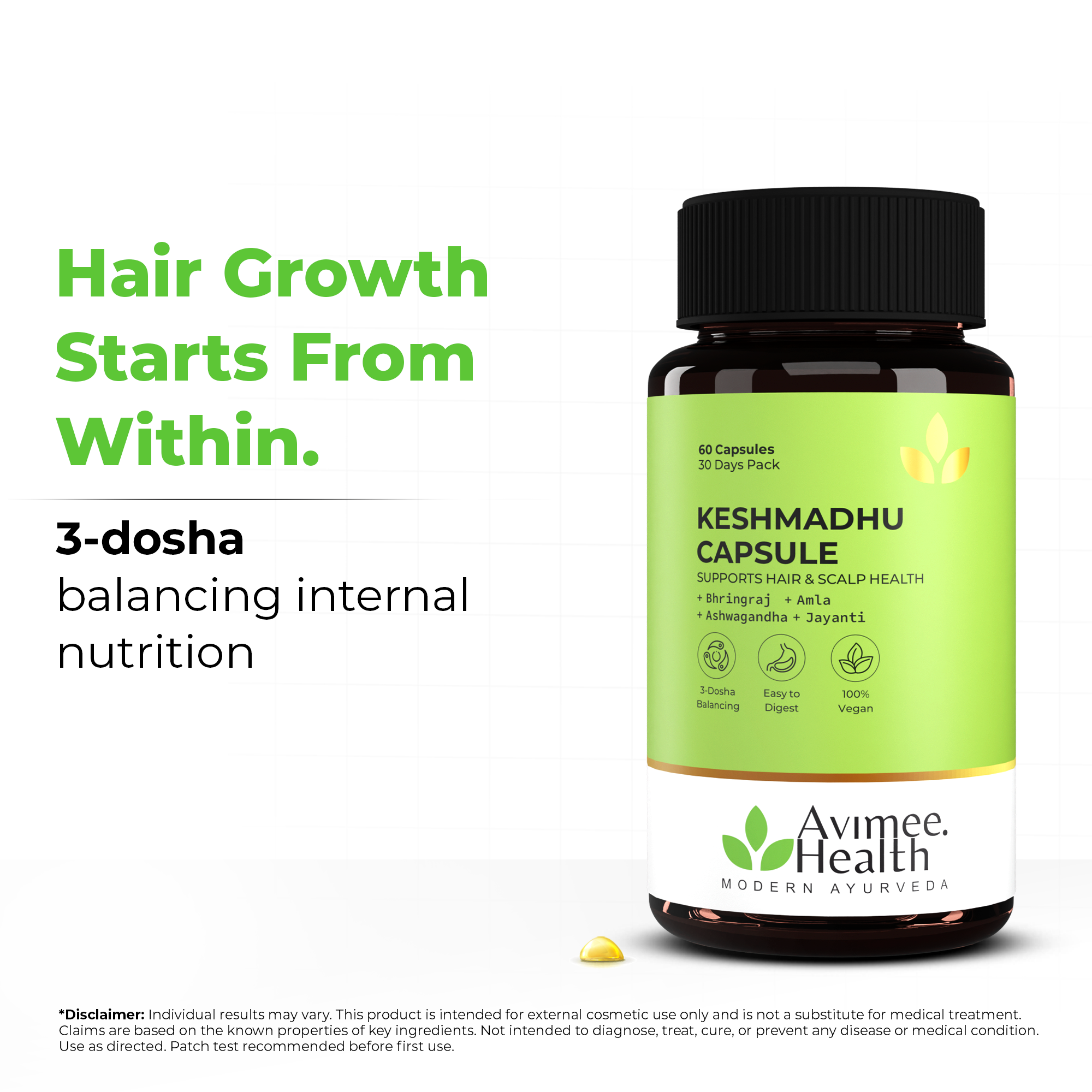 Keshmadhu Hair Growth Capsule with Biotin