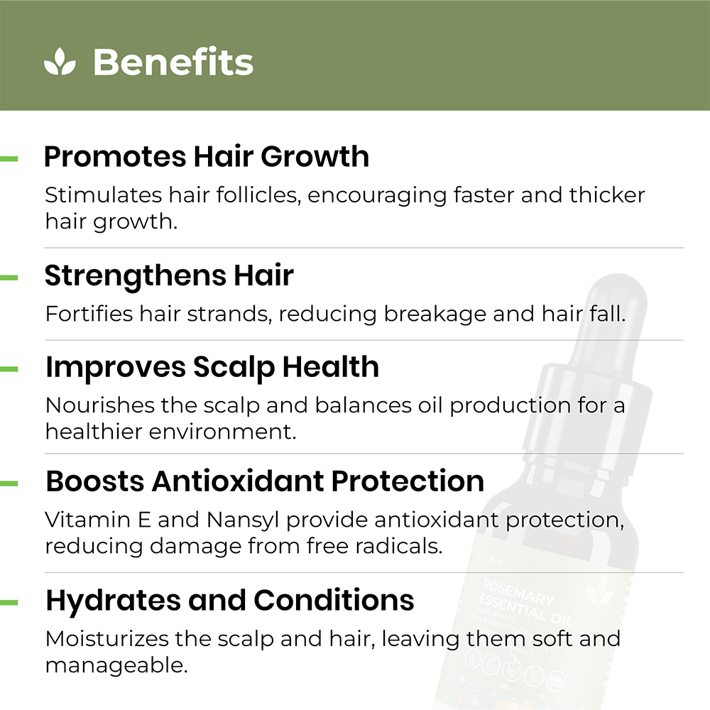 Rosemary Essential Hair Oil with Vitamin E & Nansyl