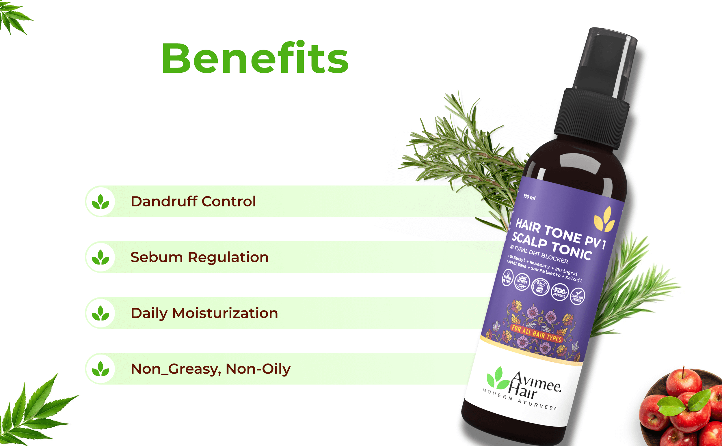 Hairtone PV 1 Scalp Spray A Natural DHT Blocker