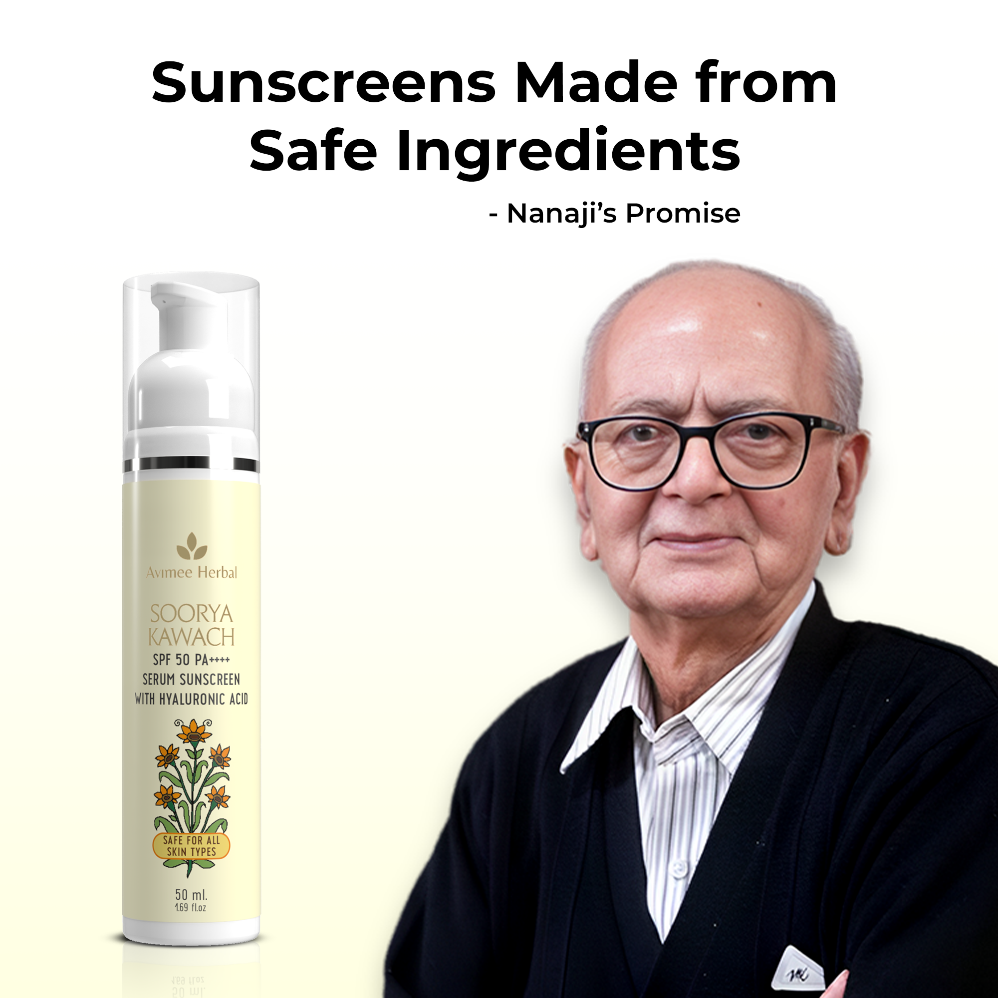 Soorya Kawach SPF 50 PA++++ Hyaluronic Acid Serum Sunscreen
