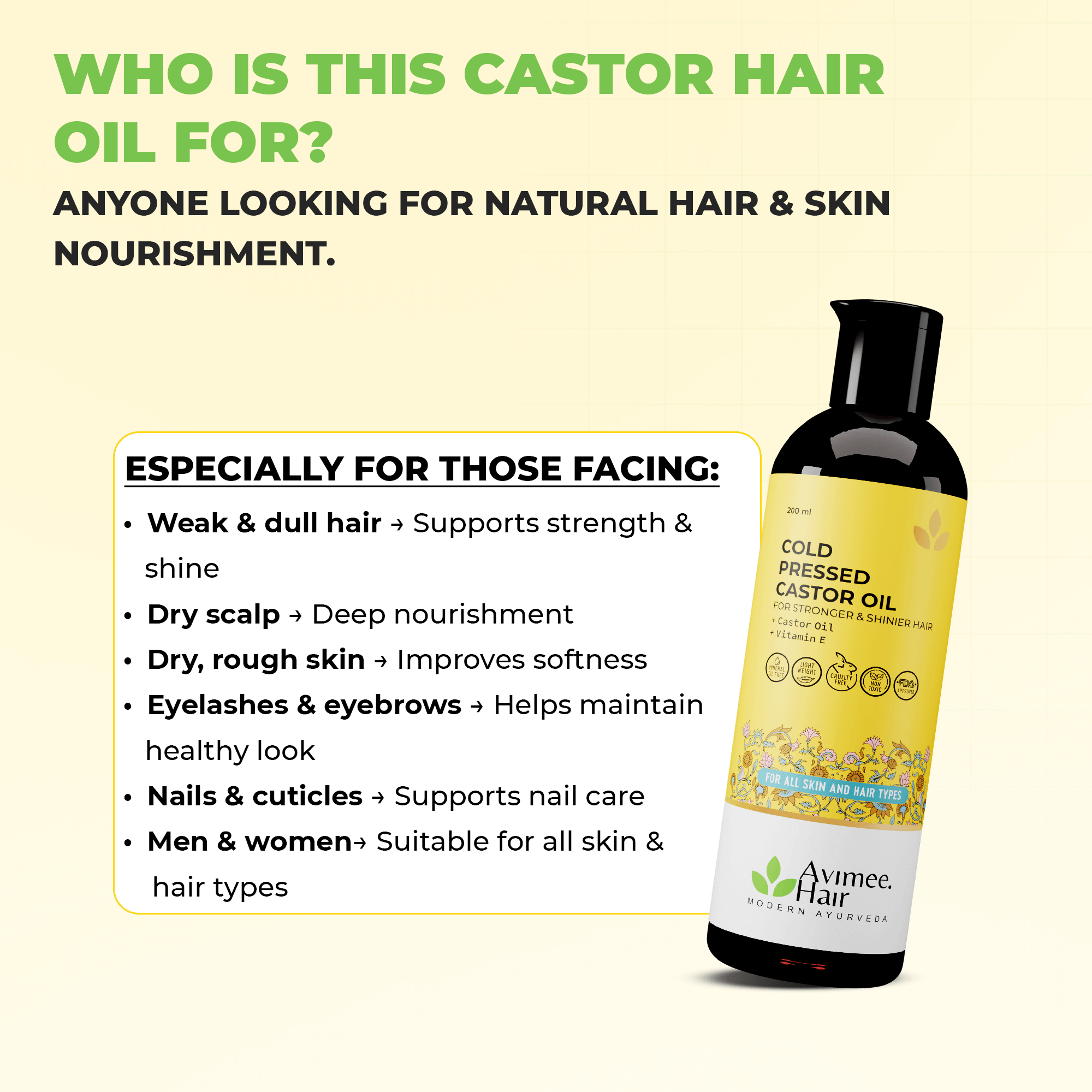 Cold Pressed Castor Oil for Hair Growth
