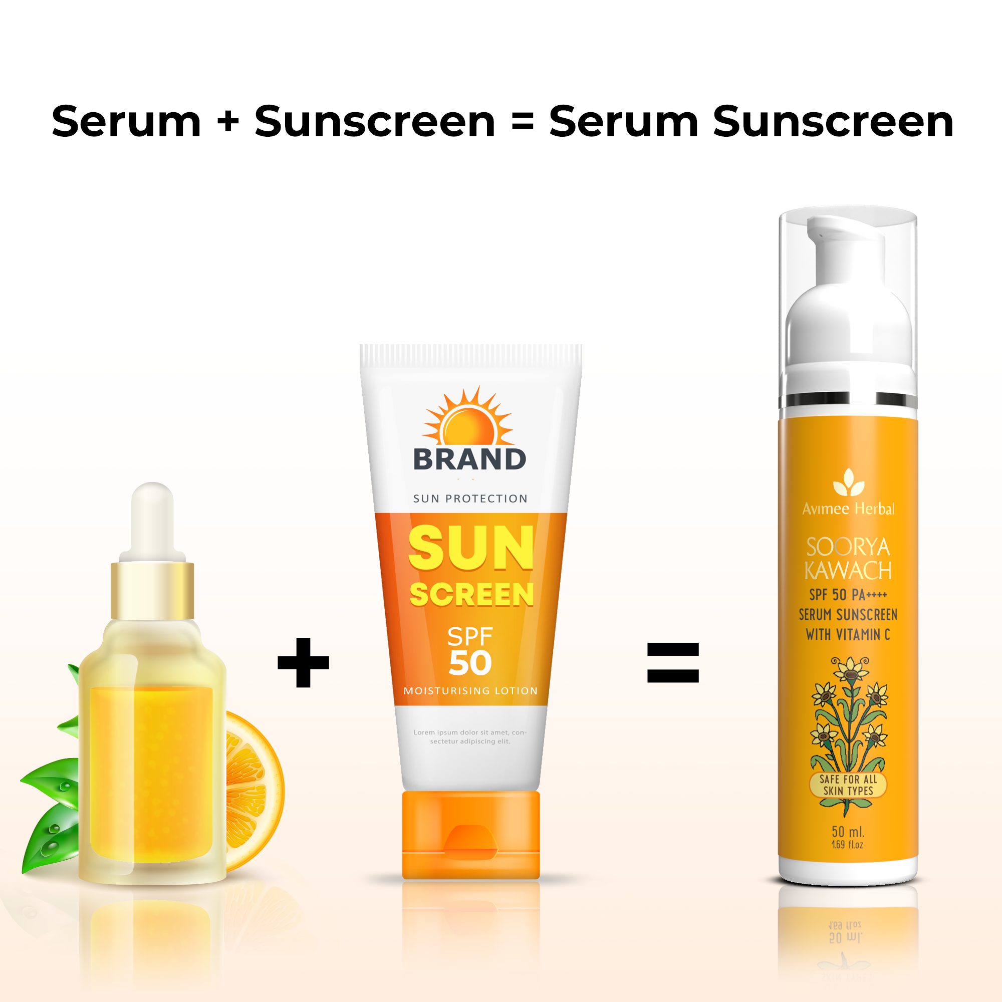 Soorya Kawach SPF 50 PA++++ Vitamin C Serum Sunscreen