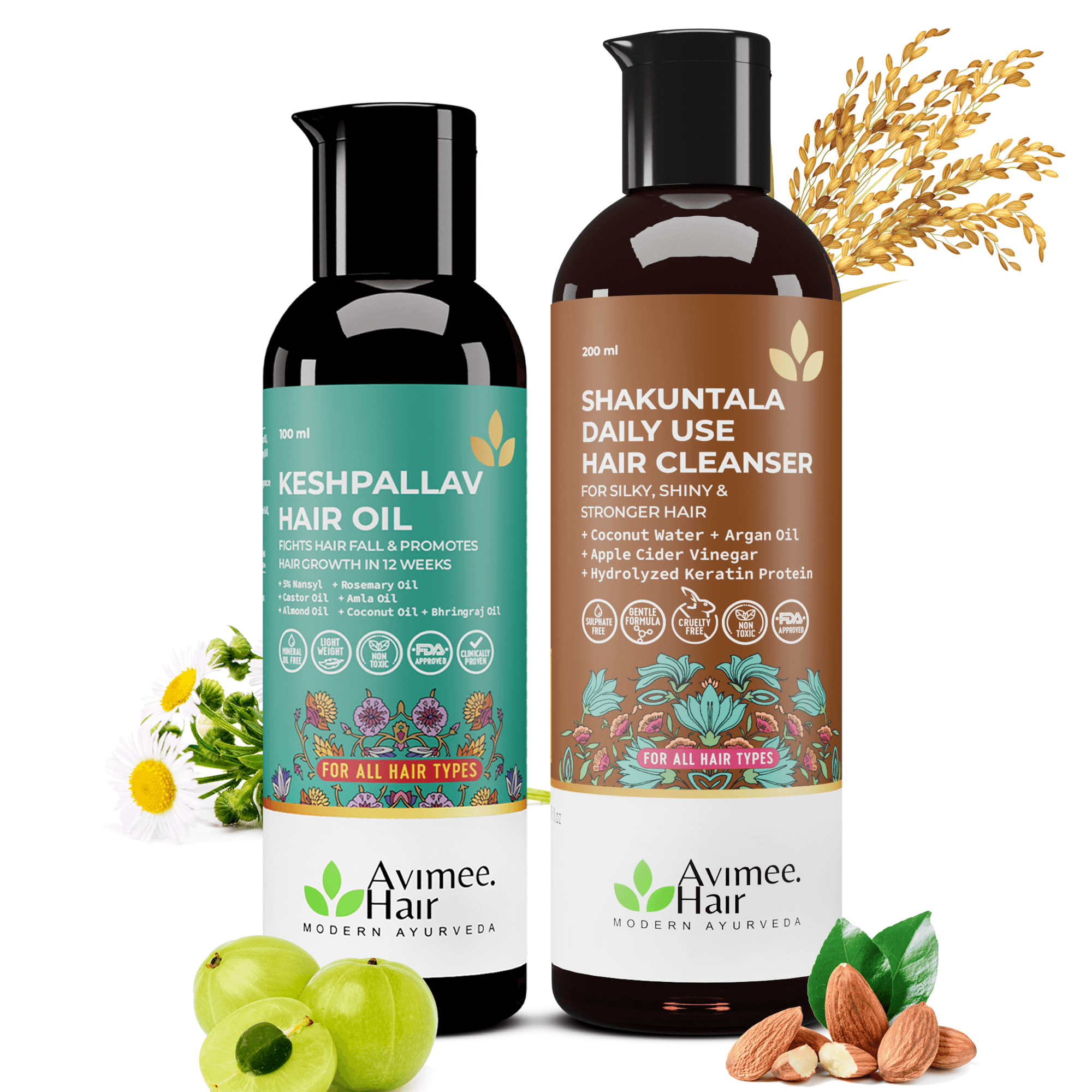 Keshpallav Hair Oil + Shakuntala Daily Use Shampoo Super Saver Combo