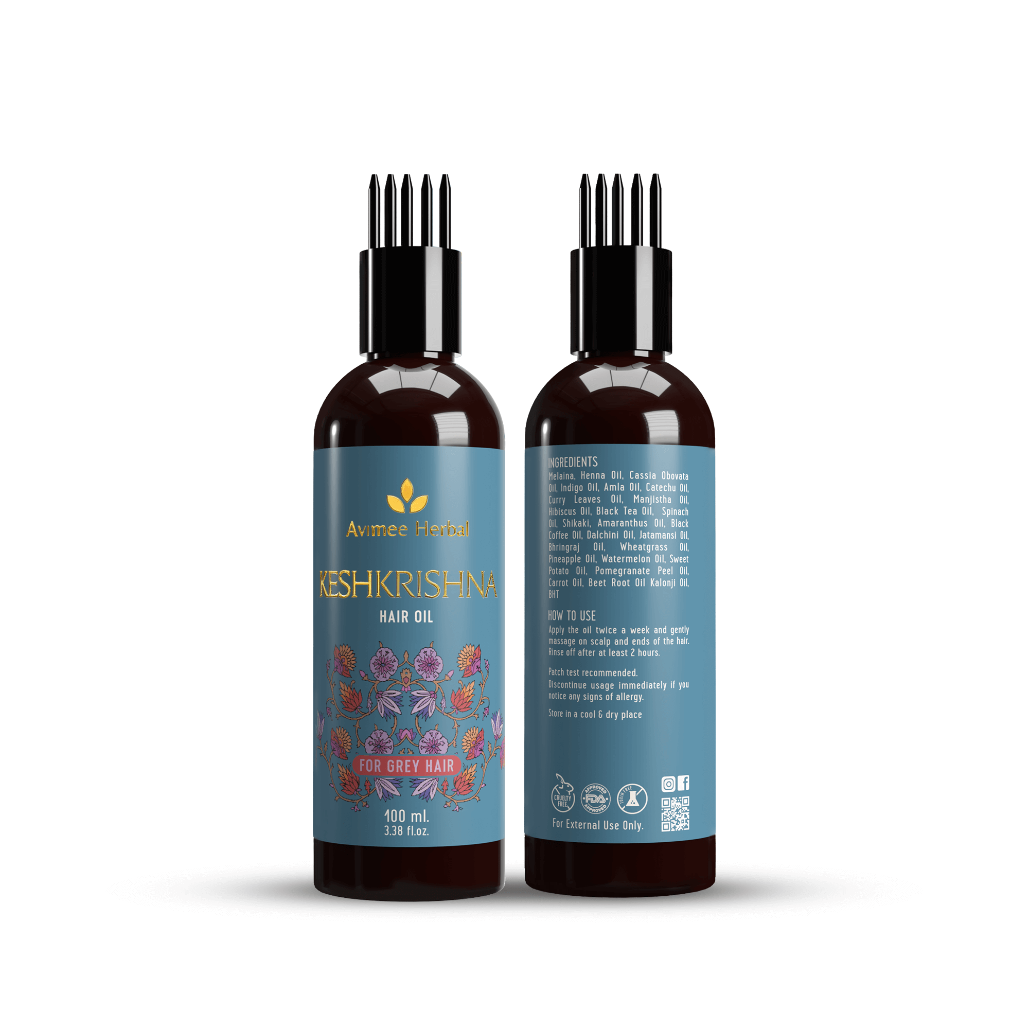 Anti Grey Hair Super Saver Combo: Keshkrishna Hair Oil and Scalptone Grey Hair Serum