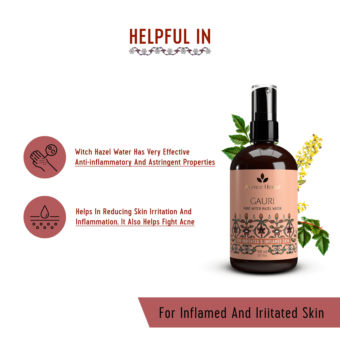 Gauri Pure Witch Hazel Water | For Irritated & Inflamed Skin