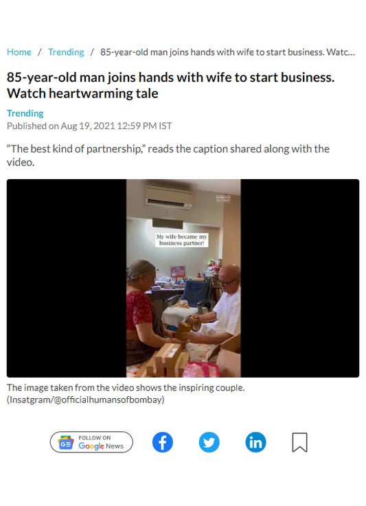 85-year-old man joins hands with wife to start business. Watch heartwarming tale
