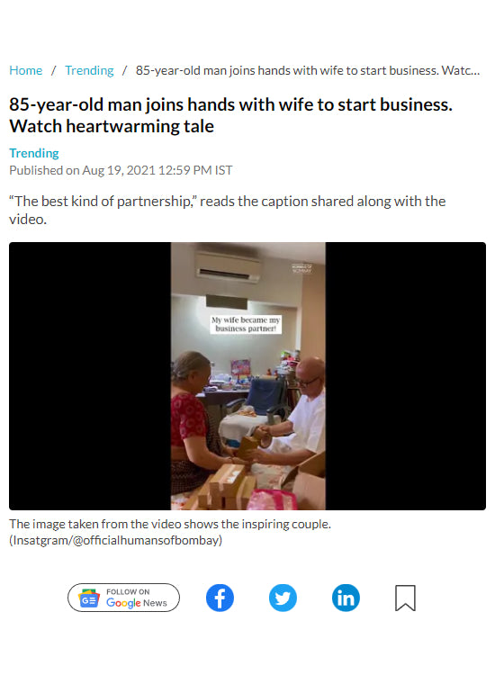85-year-old man joins hands with wife to start business in herbal product