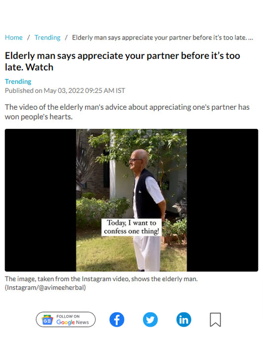 Elderly man says appreciate your partner before it’s too late. Watch