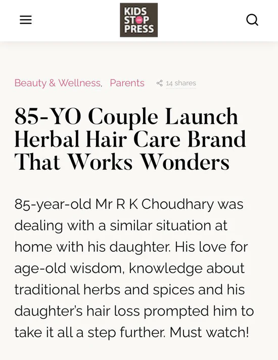 Kid stop Press - Herbal Hair Care Brand that works wonders