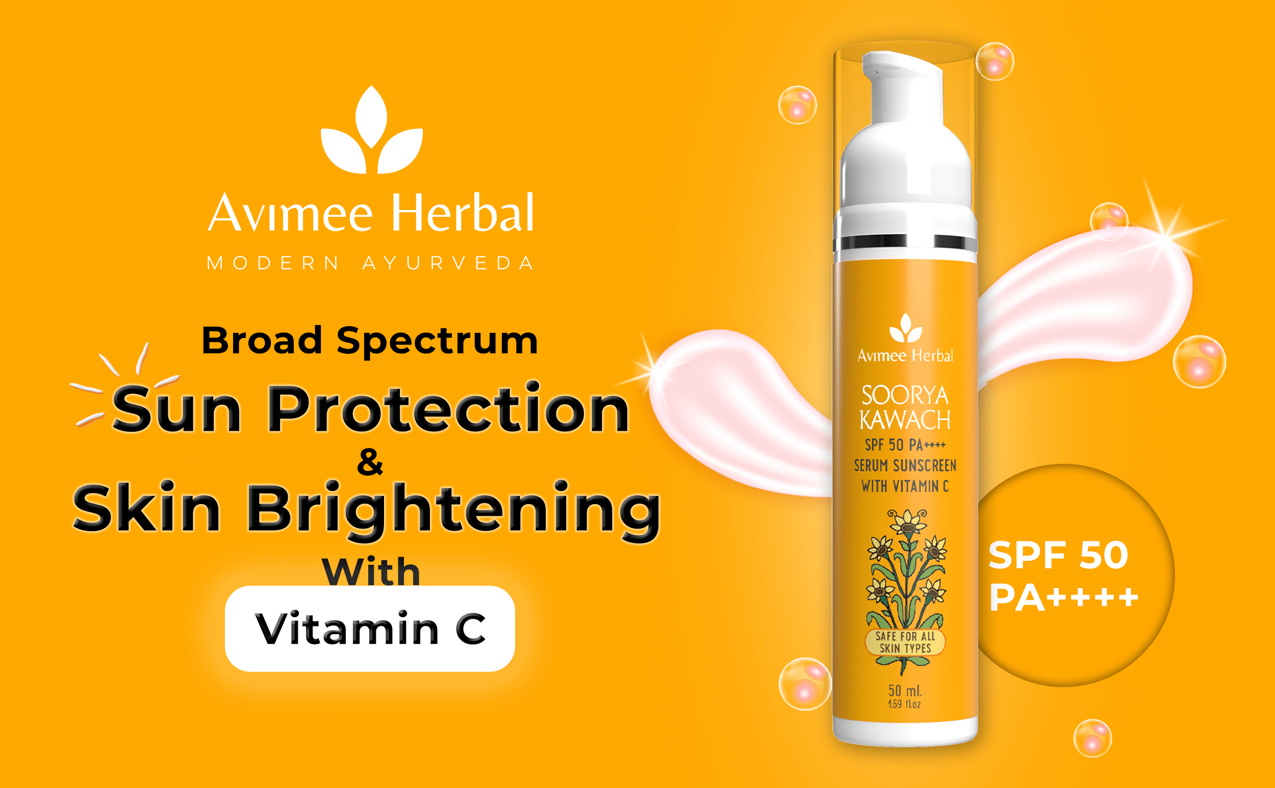 Soorya Kawach SPF 50 PA++++ Vitamin C Serum Sunscreen