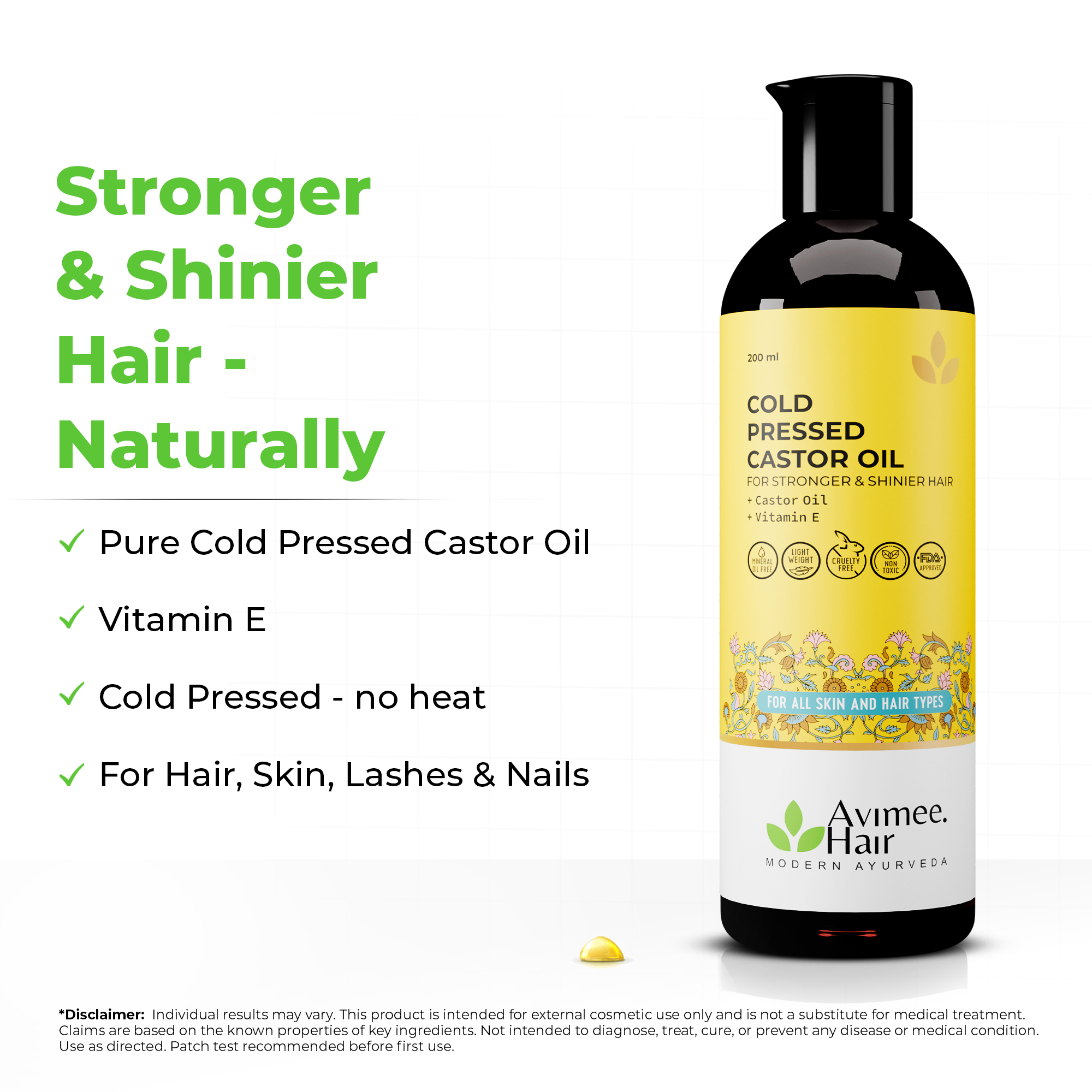 Cold Pressed Castor Oil for Hair Growth