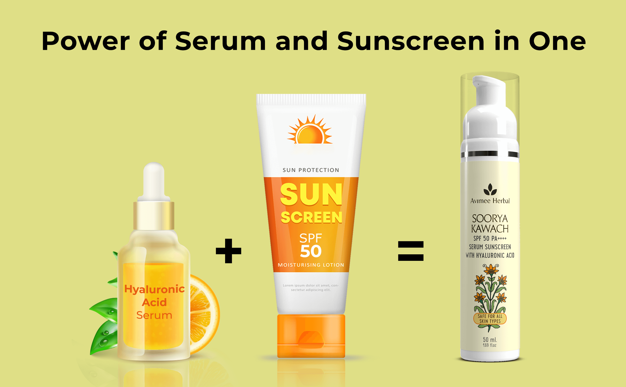 Soorya Kawach SPF 50 PA++++ Hyaluronic Acid Serum Sunscreen