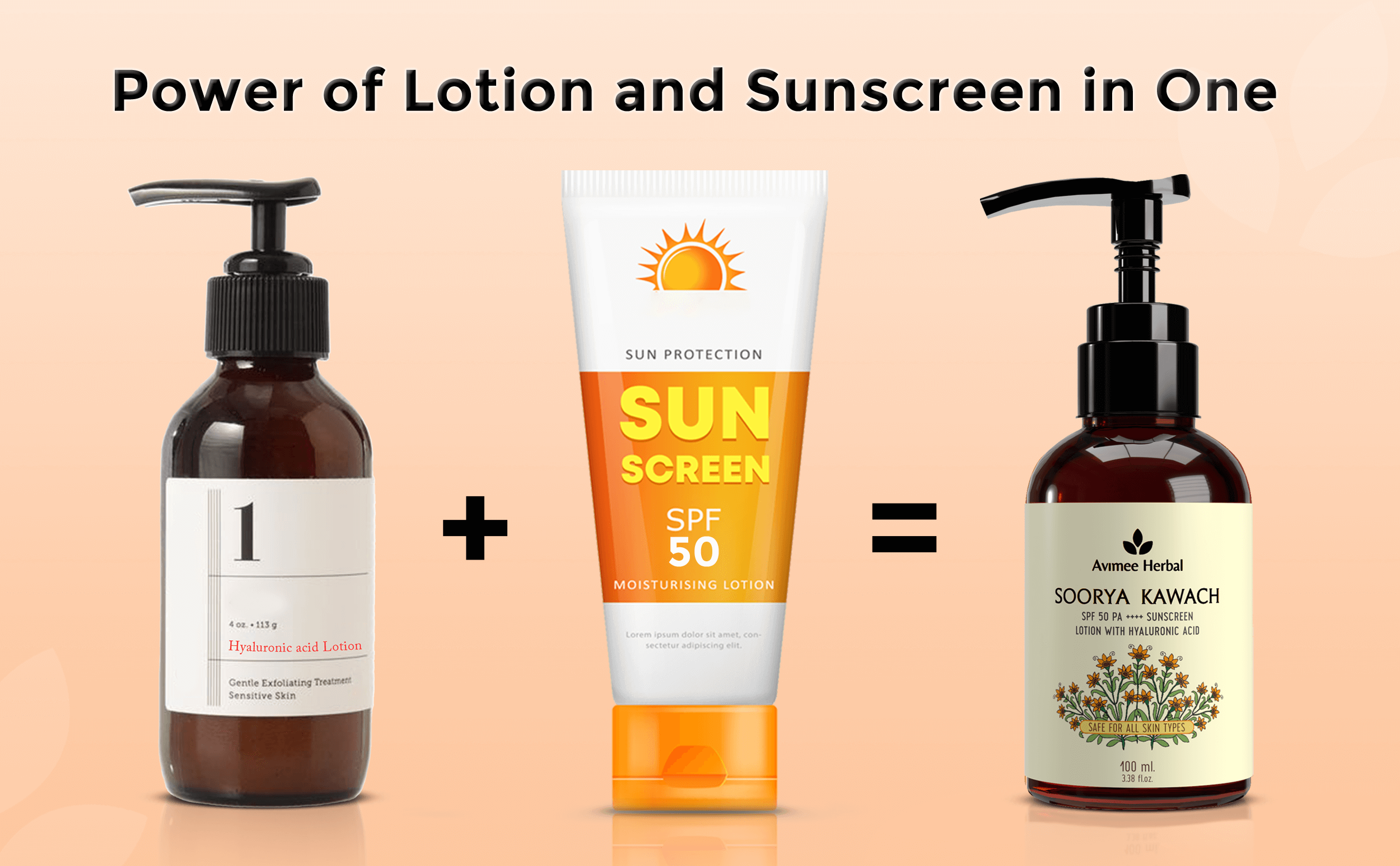 Soorya Kawach SPF 50 PA++++ Hyaluronic Acid Sunscreen Lotion