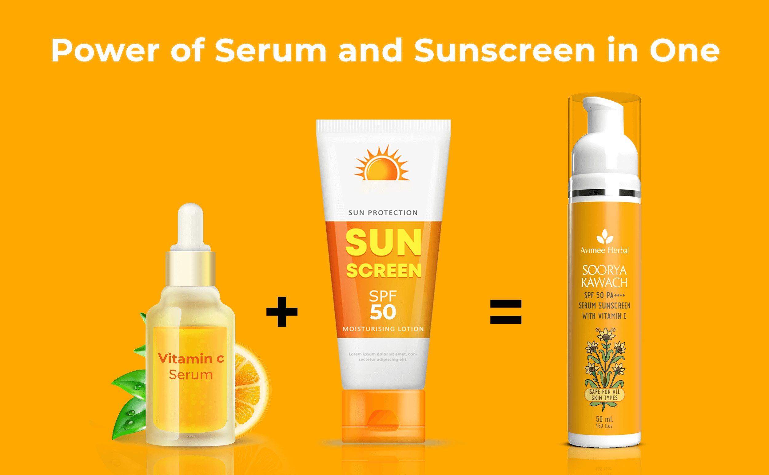 Soorya Kawach SPF 50 PA++++ Vitamin C Serum Sunscreen