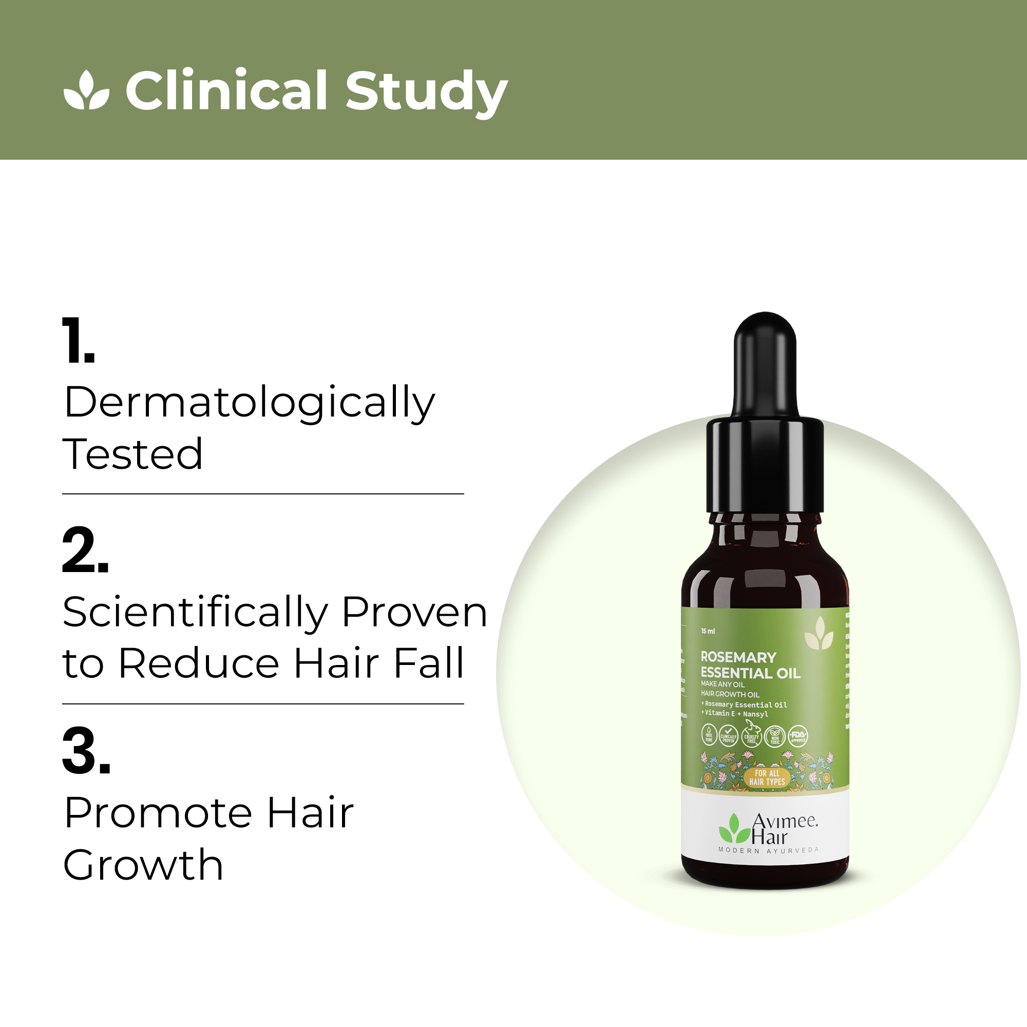 Rosemary Essential Hair Oil with Vitamin E & Nansyl | For Hair Growth & Hair Fall Control | 15ml