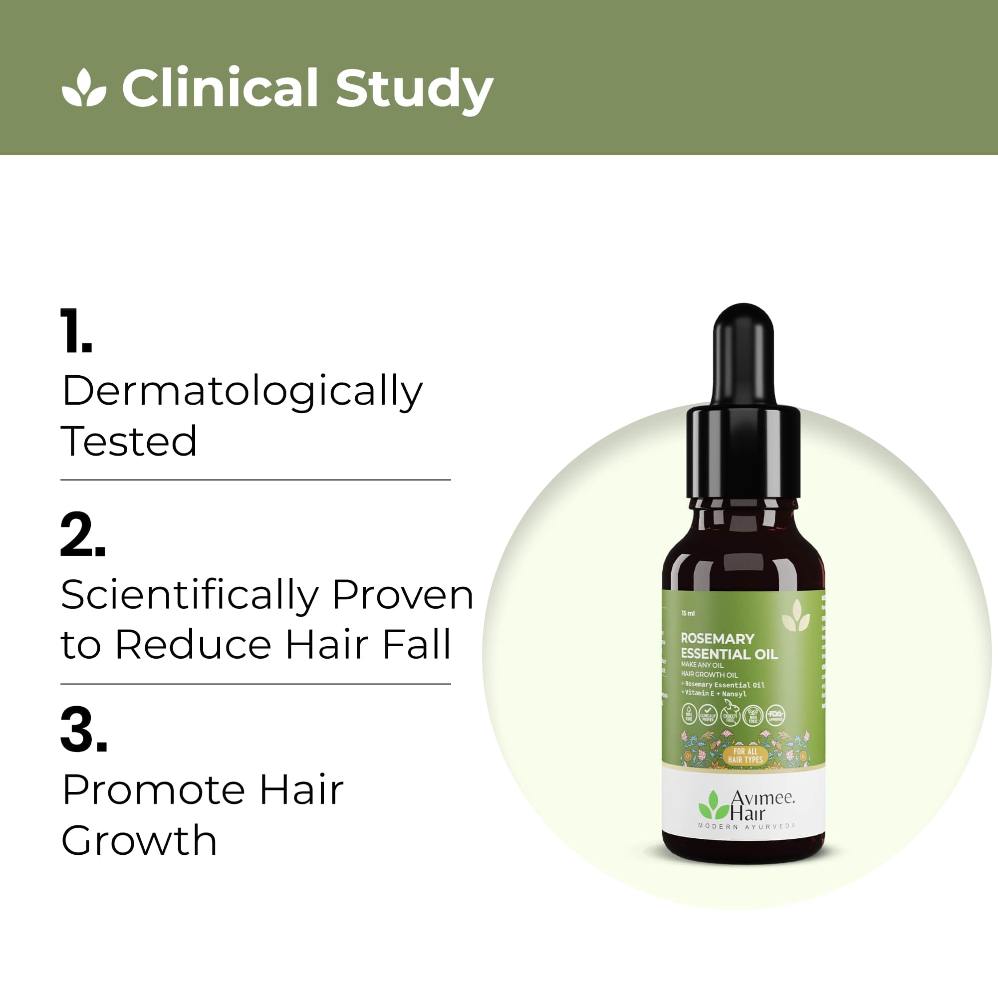 Rosemary Essential Hair Oil with Vitamin E & Nansyl | 15ml