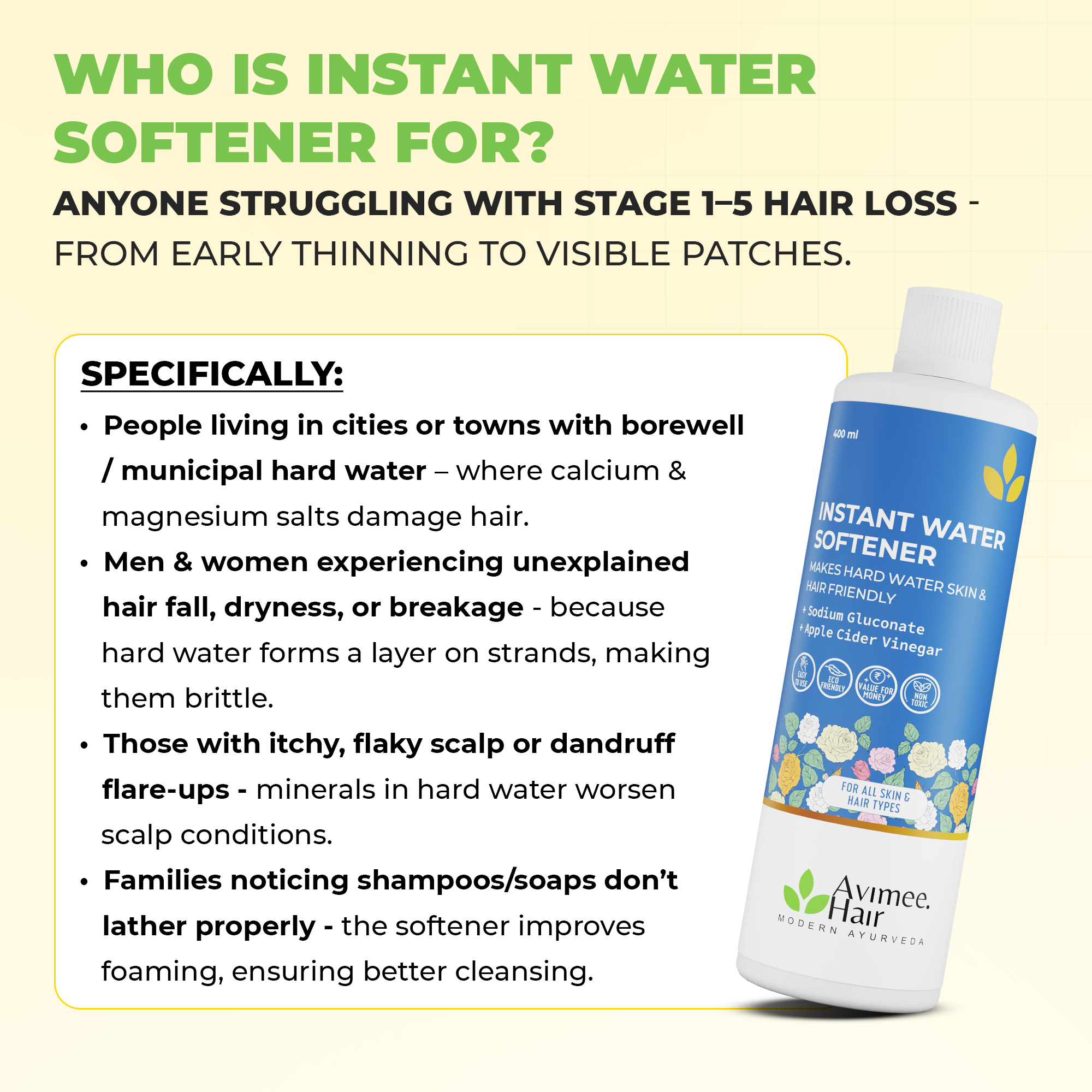 Instant Water Softener for Hair Loss Due to Hard Water Pack Of 2