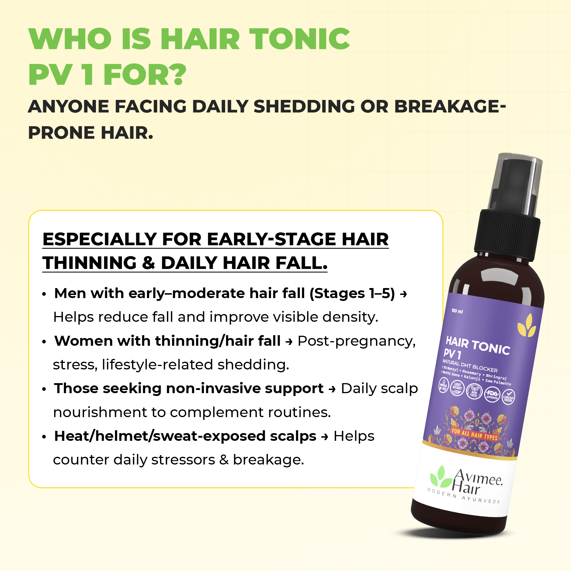 Hair Tonic PV 1 Scalp Spray A Natural DHT Blocker