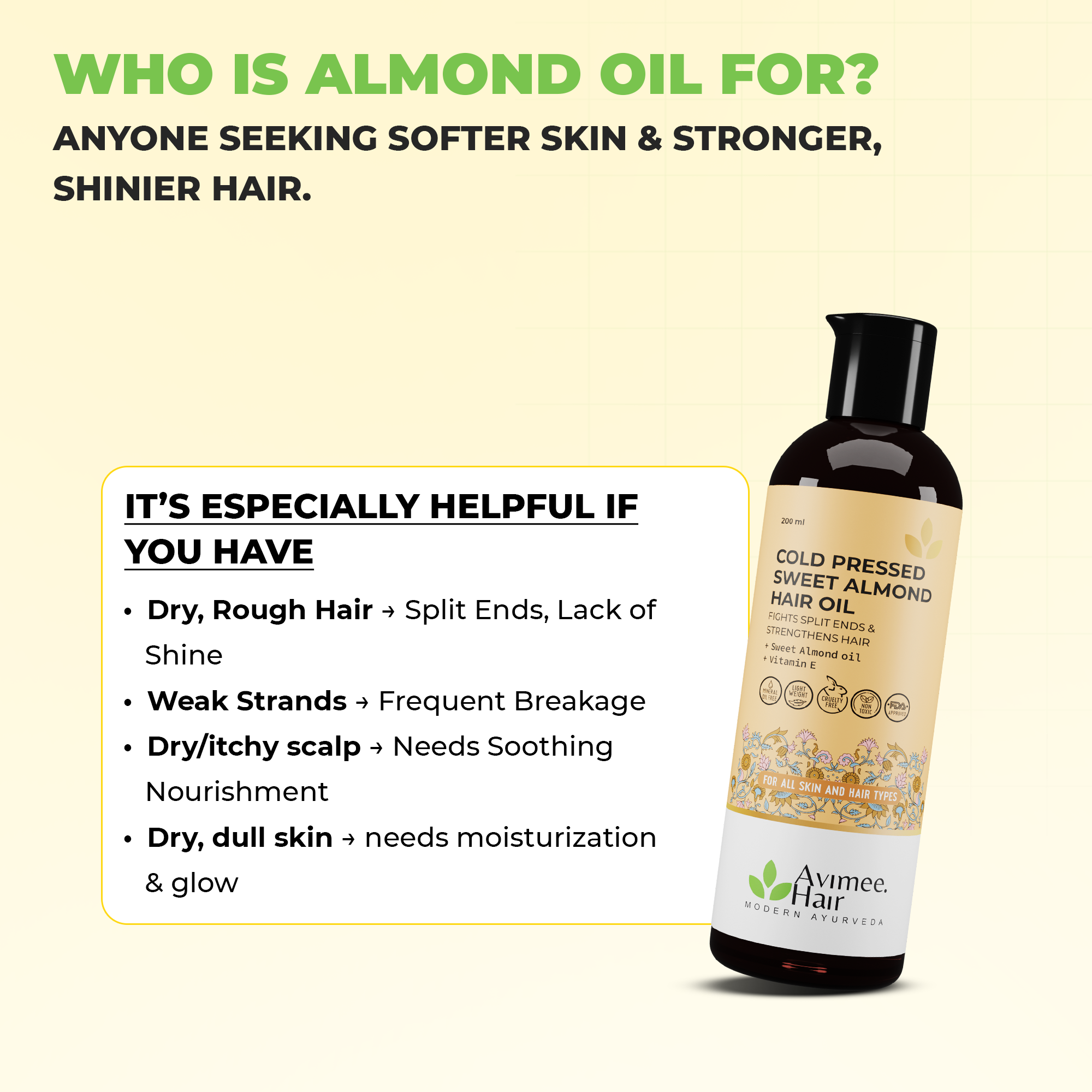 Cold Pressed Sweet Almond Hair Oil