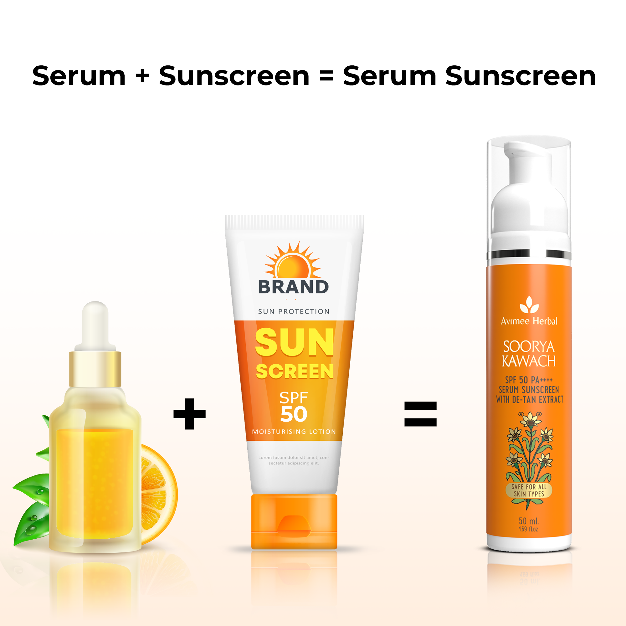 Soorya Kawach SPF50 PA++++ Hybrid Sunscreen with De-Tan Extract